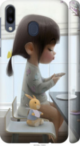 Чехол Милая девочка с зайчиком для Samsung Galaxy M20