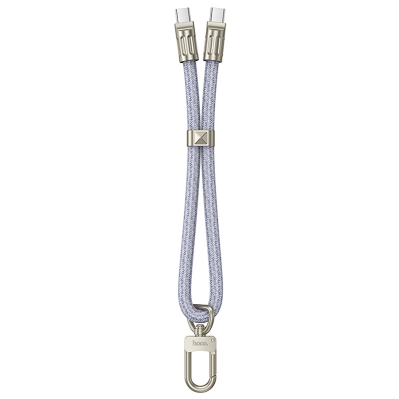 Фото Дата кабель-шнурок Hoco GH5 Elegant Type-C to Type-C (0.21m) (Denim Blue) на vchehle.ua