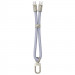 Фото Дата кабель-шнурок Hoco GH5 Elegant Type-C to Type-C (0.21m) (Denim Blue) на vchehle.ua