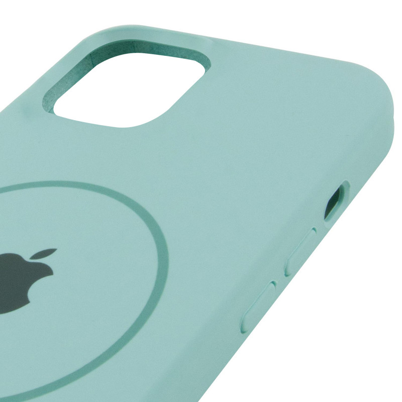 Чохол Silicone Case Full Protective (AA) with Magnetic Safe на Apple iPhone 11 Pro (5.8") (Бірюзовий / Light Turquoise) в магазині vchehle.ua