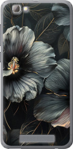 Чехол Черные цветы для ZTE A610