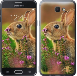 Чехол Кролик и цветы для Samsung Galaxy J7 Prime