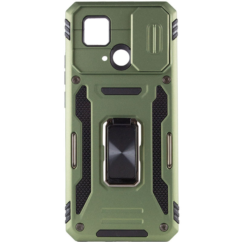 Удароміцний чохол Camshield Army Ring на Xiaomi Redmi 10C (Оливковий / Army Green) в магазині vchehle.ua