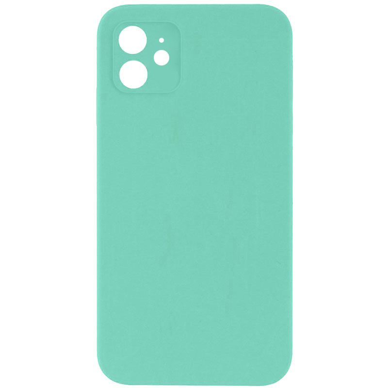 Silicone Case Square Full Camera Protective (AA) NOLOGO на Apple iPhone 11 (6.1") (Бірюзовий / Turquoise)