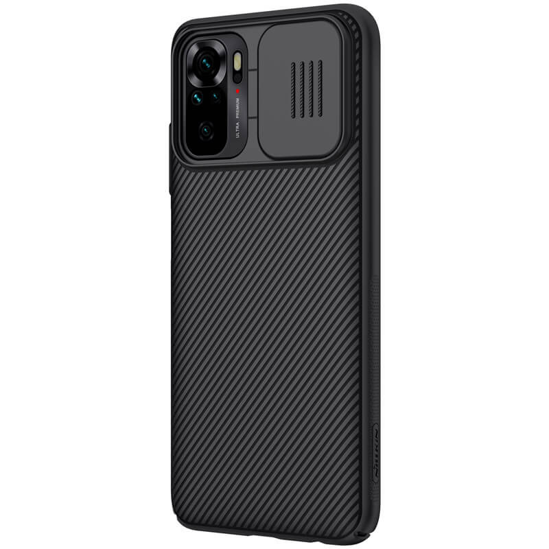 Фото Карбоновая накладка Nillkin Camshield (шторка на камеру) для Xiaomi Redmi Note 10 / Note 10s (Черный / Black) в магазине vchehle.ua