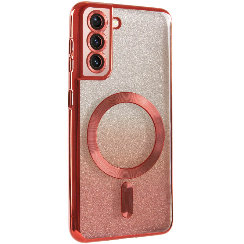 TPU чехол Delight case with Magnetic Safe с защитными линзами на камеру для Samsung Galaxy S21 FE (Красный / Red)