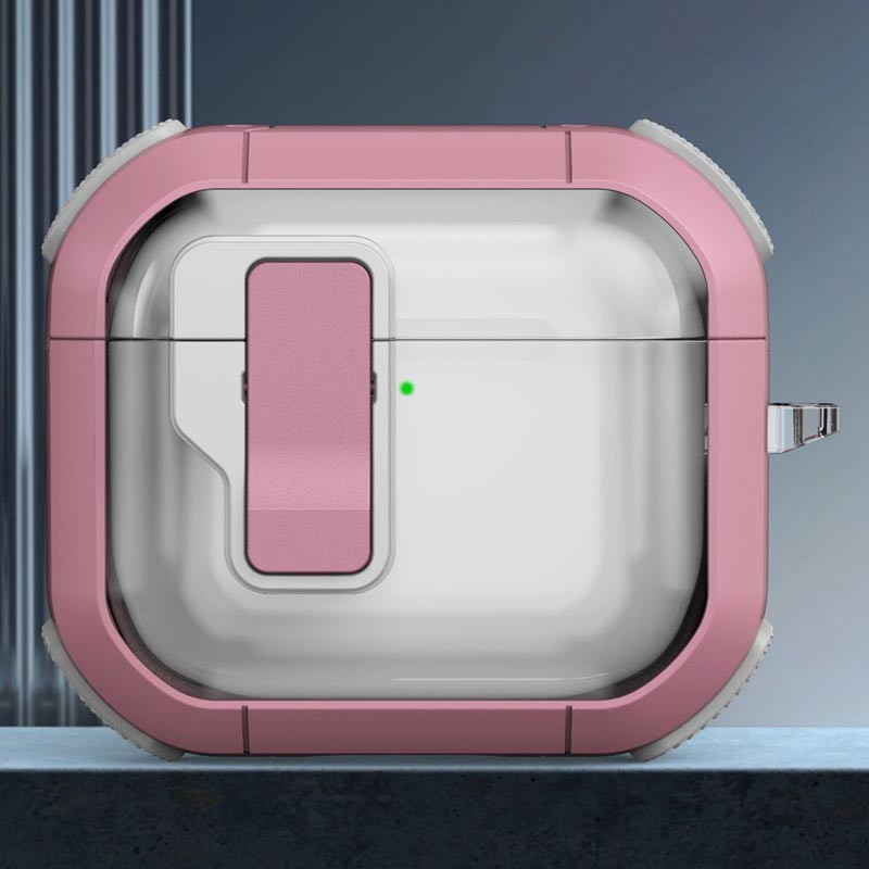 Фото Футляр противоударный Locking Button для наушников Airpods 3 (Pink) на vchehle.ua