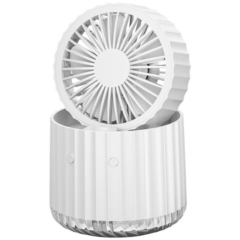 Настільний вентилятор Rapid Cooling 3in1 з водяним охолодженням та підсвічуванням 1200 mAh (White)