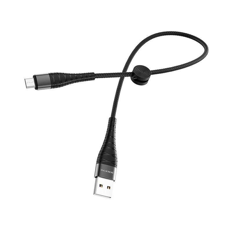 Фото Дата кабель Borofone BX32 Munificent USB to MicroUSB (0.25m) (Чорний) на vchehle.ua