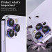 Заказать Защитное стекло Metal Classic на камеру (в упак.) для Apple iPhone 14 Pro (6.1") / 14 Pro Max (6.7") (Сиреневый / Rainbow) на vchehle.ua