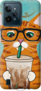Чехол Зеленоглазый кот в очках для Realme C31
