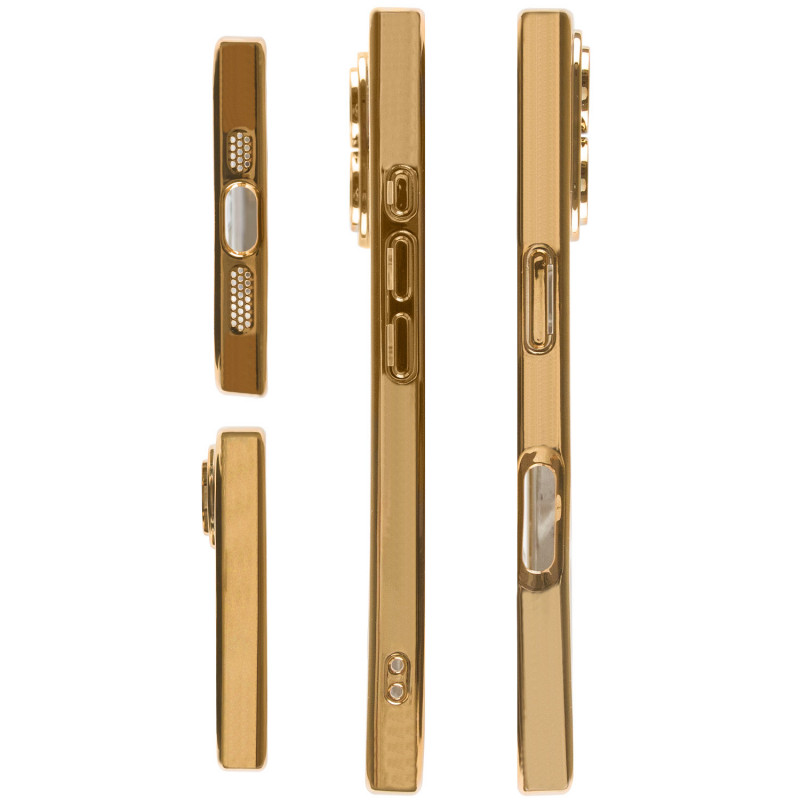 Фото TPU чохол Fibra Chrome with Magnetic safe на Apple iPhone 16 (6.1") (Gold) на vchehle.ua