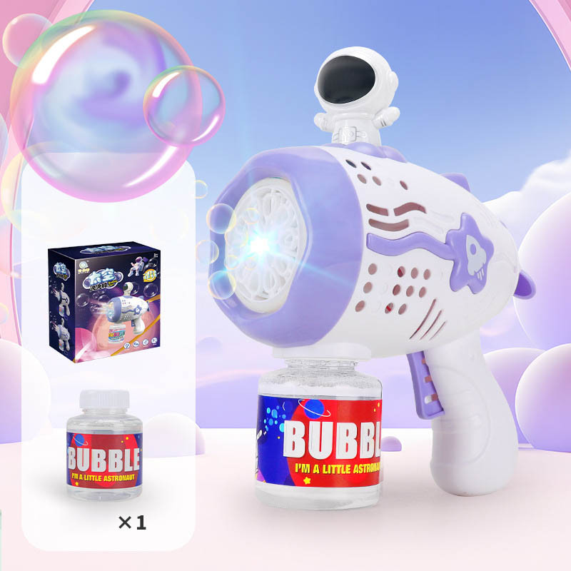 Фото Пистолет с мыльными пузырями Astronaut Bubble Gun Music+50ml bottle (4хАА не входят в комплект) (Purple) на vchehle.ua