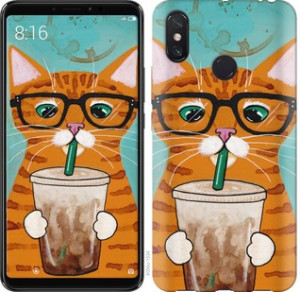 Чехол Зеленоглазый кот в очках для Xiaomi Mi Max 3