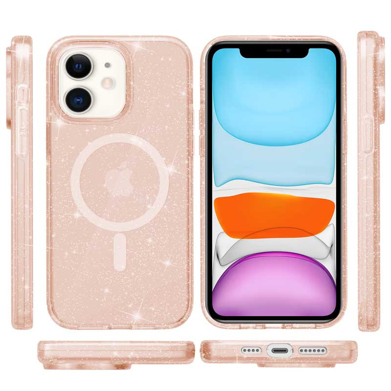 Фото Чехол TPU Galaxy Sparkle (MagFit) для Apple iPhone 11 (6.1") (Gold+Glitter) на vchehle.ua