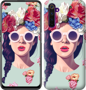 

Чехол Девушка с цветами для Realme 6 Pro 920005