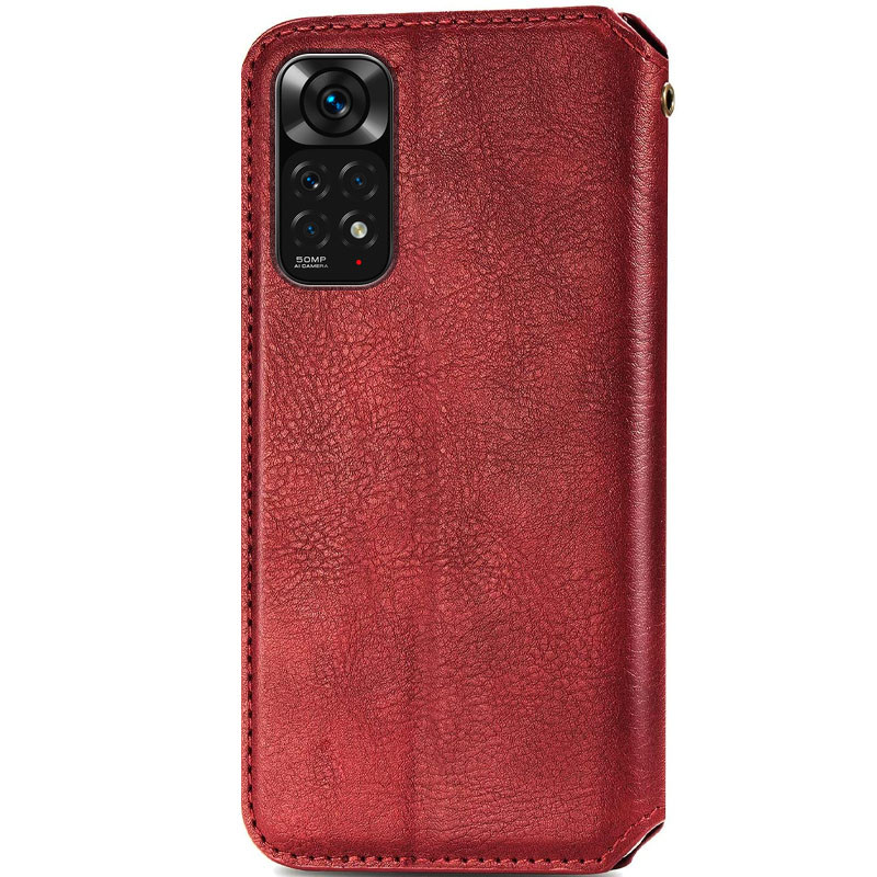 Фото Кожаный чехол книжка GETMAN Cubic (PU) для Xiaomi Redmi Note 11 (Global) / Note 11S (Красный) на vchehle.ua