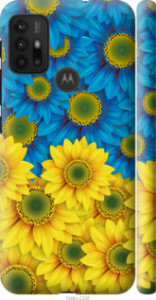 Чехол Жёлто-голубые цветы для Motorola Moto G30