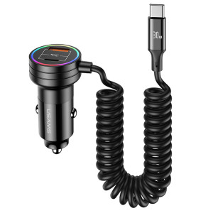 АЗП Usams US-CC167 C33 60W with Spring Cable