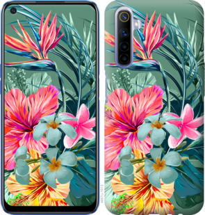 

Чехол Тропические цветы v1 для Realme 6 921381