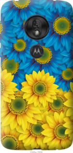Чехол Жёлто-голубые цветы для Motorola Moto G7 Play