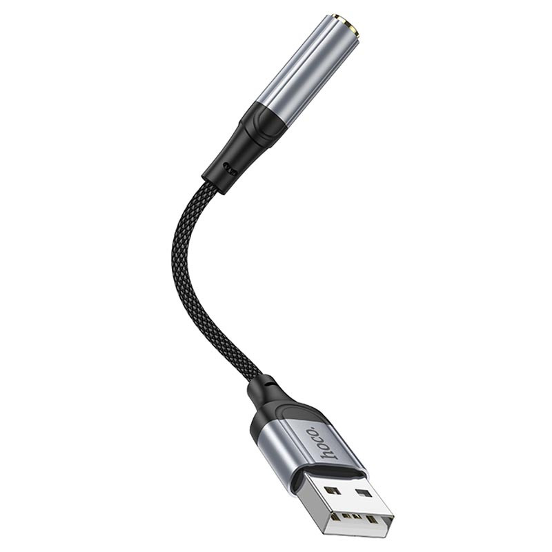 Фото Перехідник Hoco LS36 Fresh USB to 3,5 AUX (Black) в маназині vchehle.ua