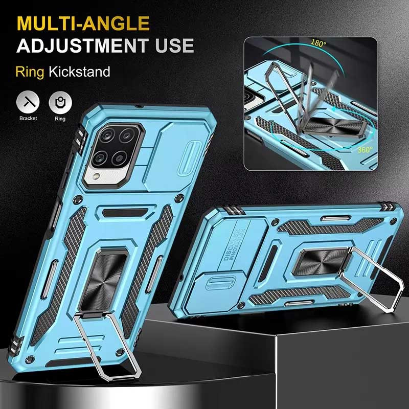 Фото Ударопрочный чехол Camshield Army Ring для Samsung Galaxy M53 5G (Голубой / Light Blue) на vchehle.ua