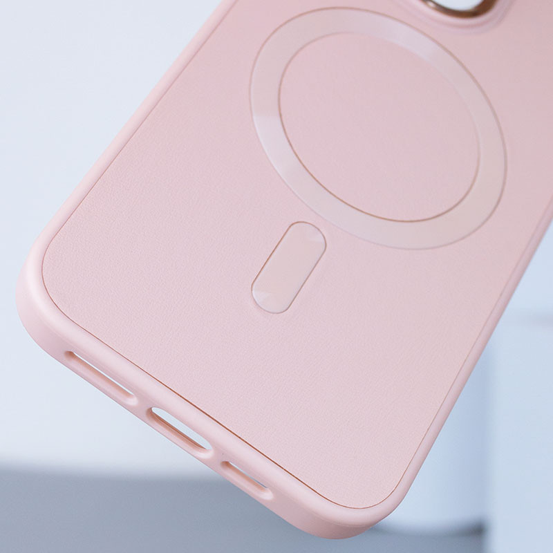 Кожаный чехол Bonbon Leather Metal Style with Magnetic Safe для Apple iPhone 13 Pro (6.1") (Розовый / Light pink) в магазине vchehle.ua