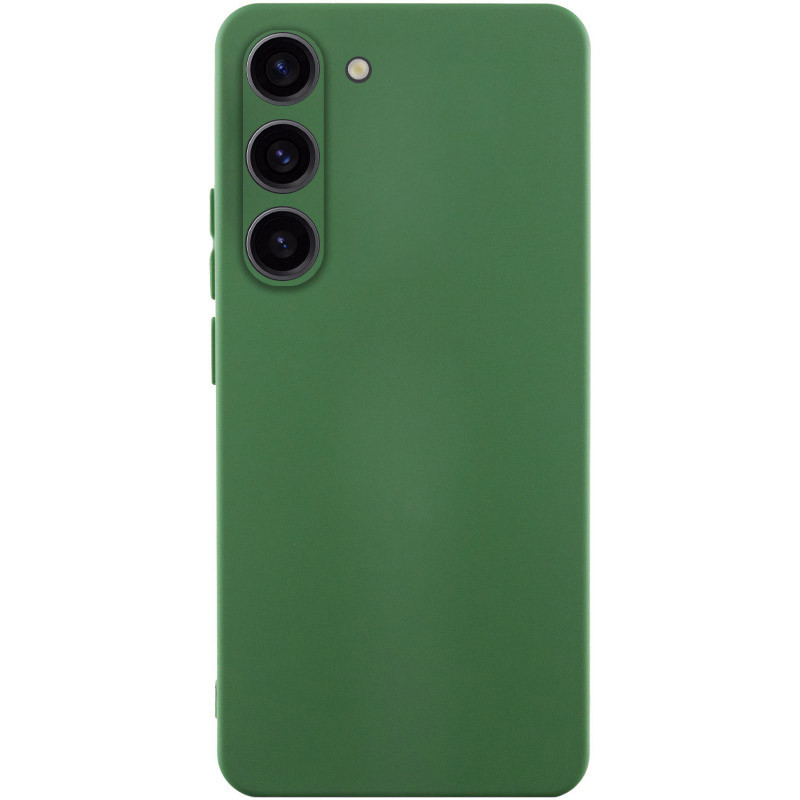 Чехол TPU GETMAN Liquid Silk Full Camera для Samsung Galaxy S23 (Зеленый / Dark green)