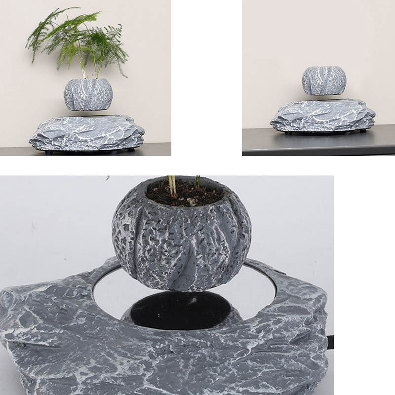 Купить Магнитный левитационный вазон для цветов HCNT Magnetic Levitating Pot M5B-P (Gray) на vchehle.ua