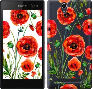 

Чехол Нарисованные маки для Sony Xperia C3 D2502 744018