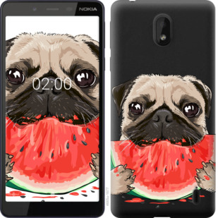 

Чехол Мопс и арбуз для Nokia 1 Plus 843980