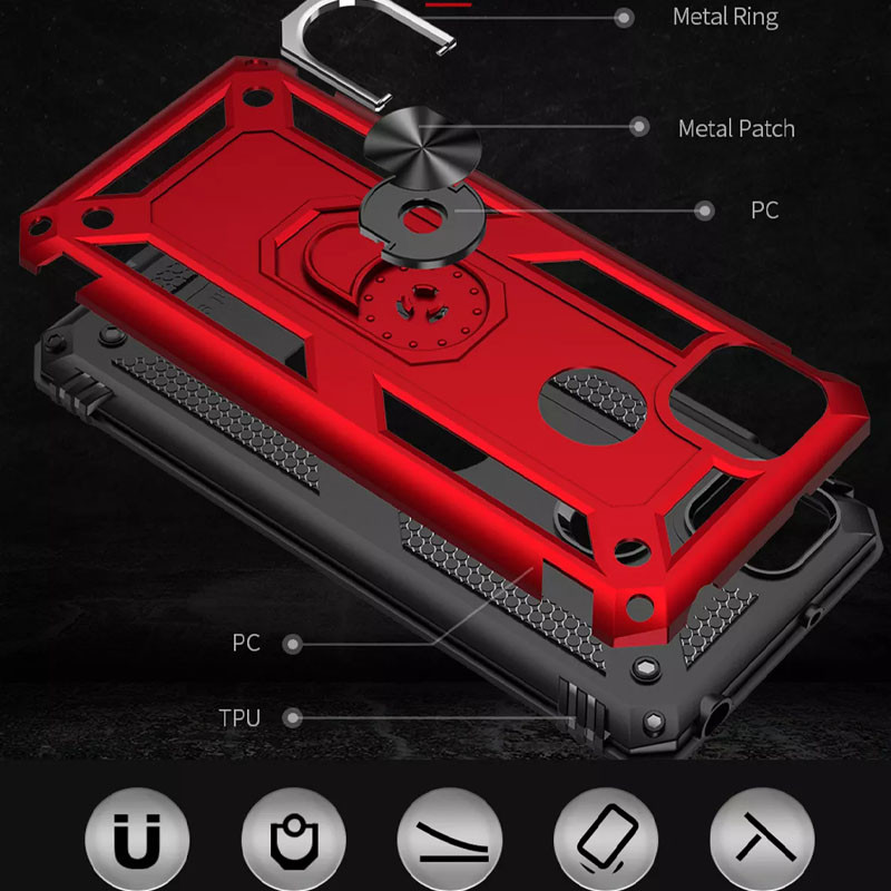 Купити Ударостійкий чохол Serge Ring for Magnet на Xiaomi Redmi 9C (Червоний) на vchehle.ua