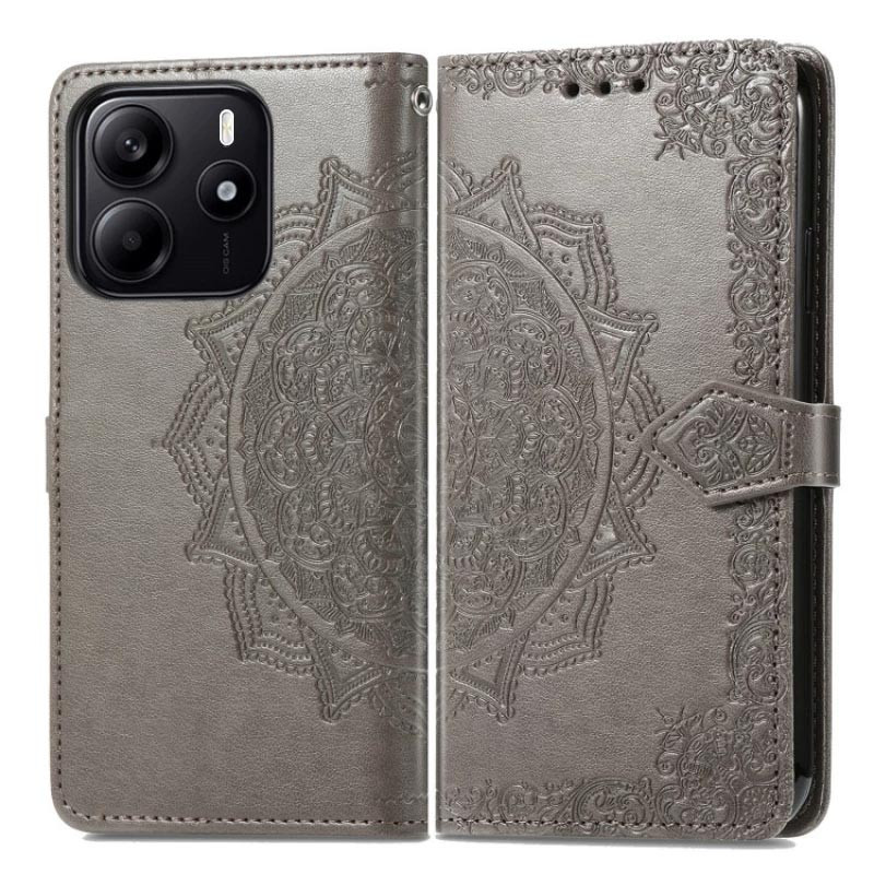 Фото Кожаный чехол-книжка Art Case с визитницей для Xiaomi Redmi Note 14 4G (Europe version) (Серый) на vchehle.ua