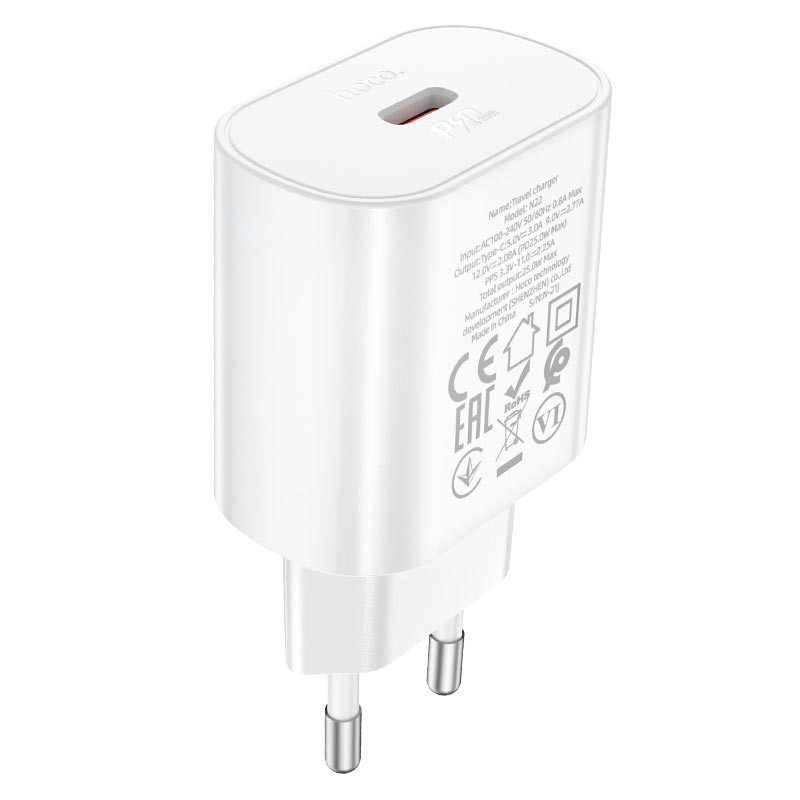 Фото СЗУ Hoco N22 Jetta PD25W (1USB-C) (Белый) в магазине vchehle.ua