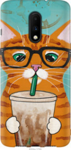 Чехол Зеленоглазый кот в очках для OnePlus 7