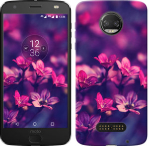 Чехол Пурпурные цветы для Motorola Moto Z3 Play