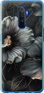 Чохол Чорні квіти на Realme X2 Pro