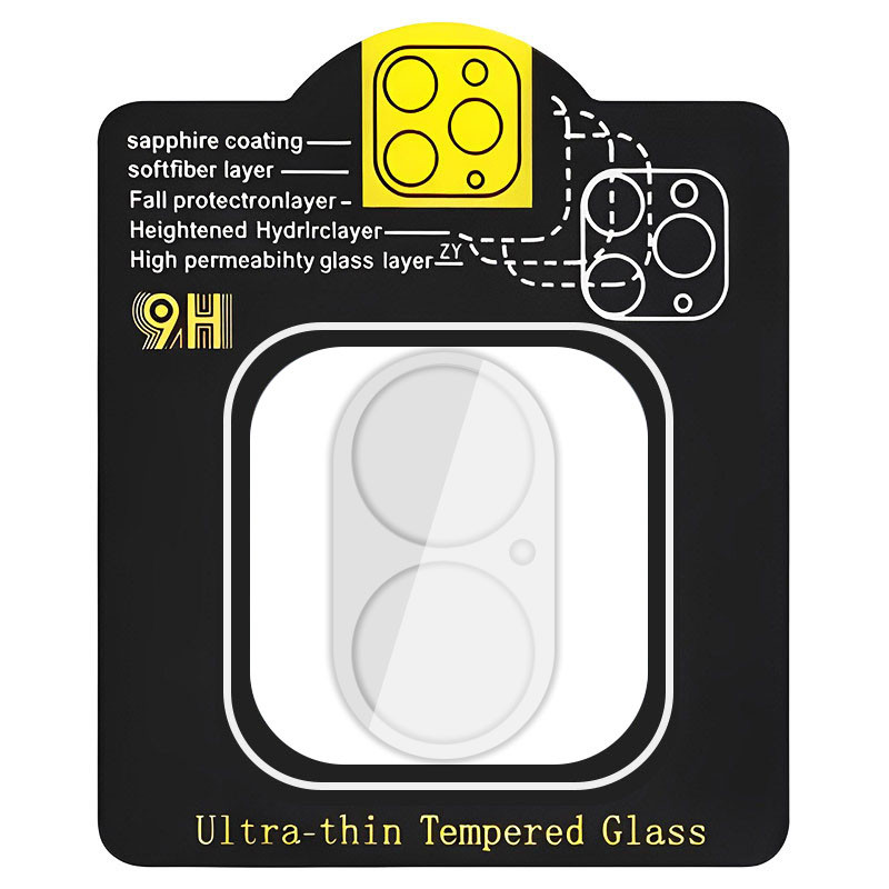 Захисне скло на камеру Full Block (тех.пак) на Apple iPhone 16 (6.1") / 16 Plus (6.7") (Прозорий)