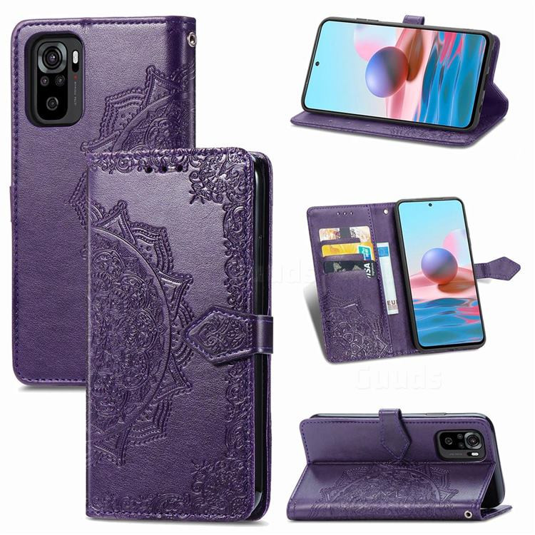 Шкіряний чохол-книжка Art Case з візитницею на Xiaomi Redmi Note 10 / Note 10s (Фіолетовий) в магазині vchehle.ua