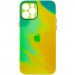 Чехол TPU+Glass Impasto abstract на Apple iPhone 12 Pro (6.1") (Yellow green)