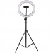 Фото Кільцева світлодіодна LED лампа Flat Ring 10" + tripod 2.1m (Black) на vchehle.ua