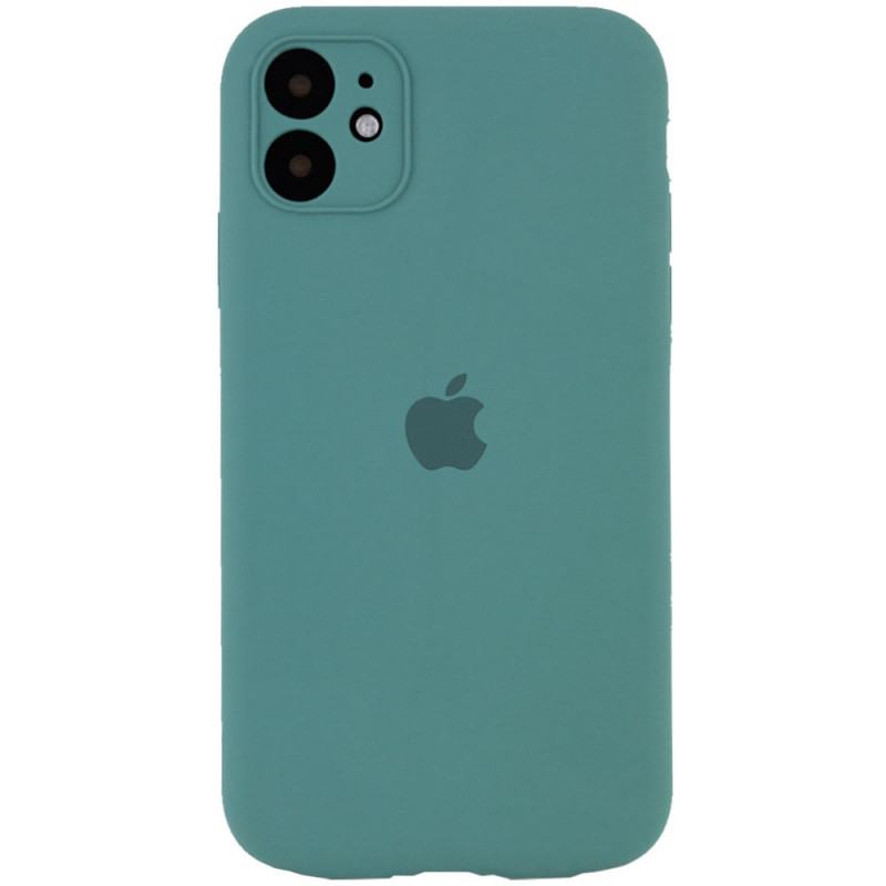 Чехол Silicone Case Full Camera Protective (AA) для Apple iPhone 12 (6.1") (Зеленый / Pine green)