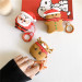 Силиконовый футляр Happy New Year с кольцом для наушников AirPods 1/2 (Санта / Красный) в магазине vchehle.ua