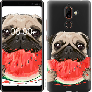

Чохол Мопс і кавун на Nokia 7 Plus 843966