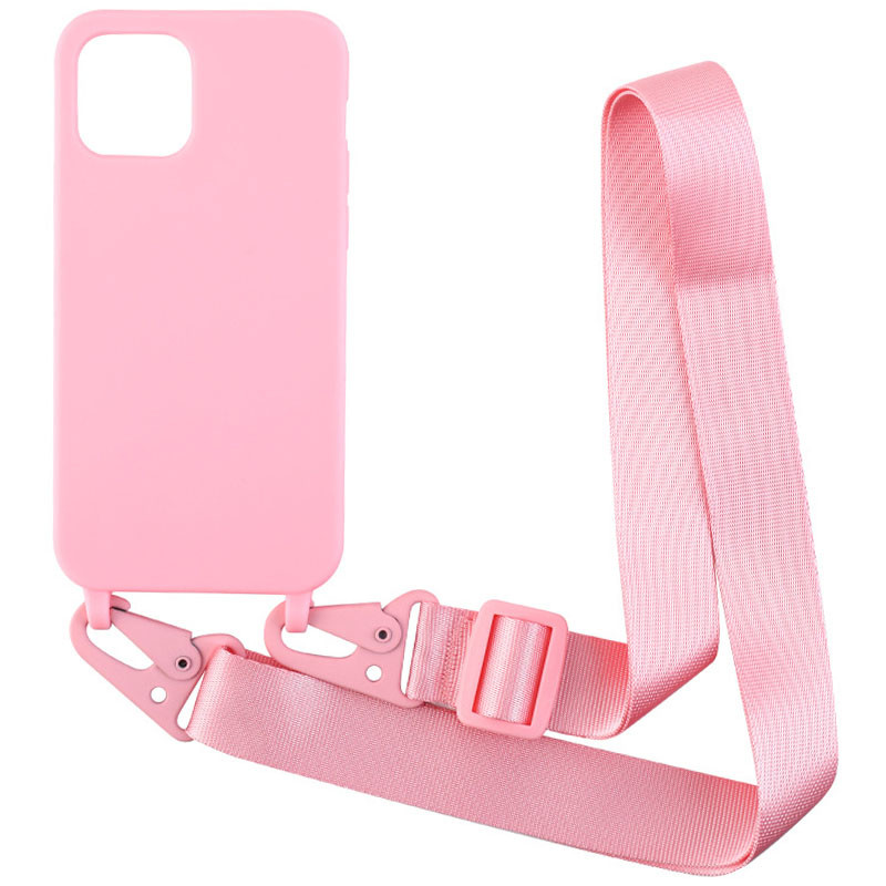 

Чохол Crossbody з довгим кольоровим ремінцем на Apple iPhone 11 Pro (5.8") (Рожевий) 1187223