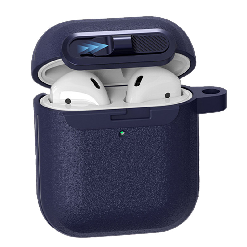 Фото Футляр Frosted для наушников Airpods 1/2 (Blue) на vchehle.ua
