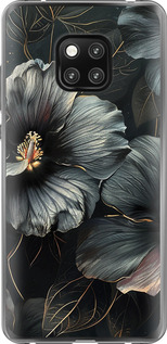 Чохол Чорні квіти на Huawei Mate 20 Pro