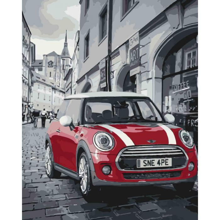 Городской пейзаж "Mini Cooper" 40*50см KHO3504 (Разноцветный)