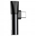 Уценка Переходник Baseus L41 Type-C to Type-C + 3.5mm (CATL41) (Дефект упаковки / Черный)